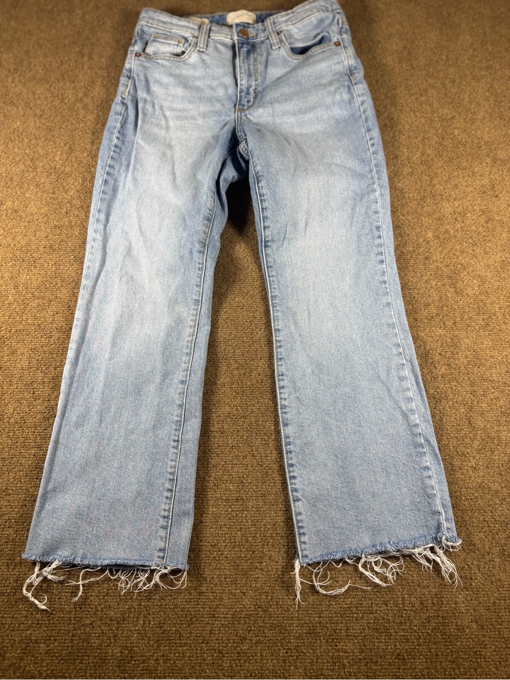 Universal Thread Light Blue Denim Cropped Ankle Bootcut Raw Hem Jeans Size 27 4 - Picture 13 of 13